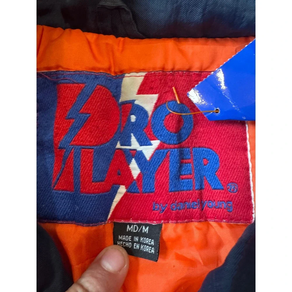 Vintage Pro Player Chicago Bears NFL Experience Hooded Jacket Navy Orange Mens M